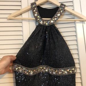 Black sequins and jewel Prom/ evening Gown